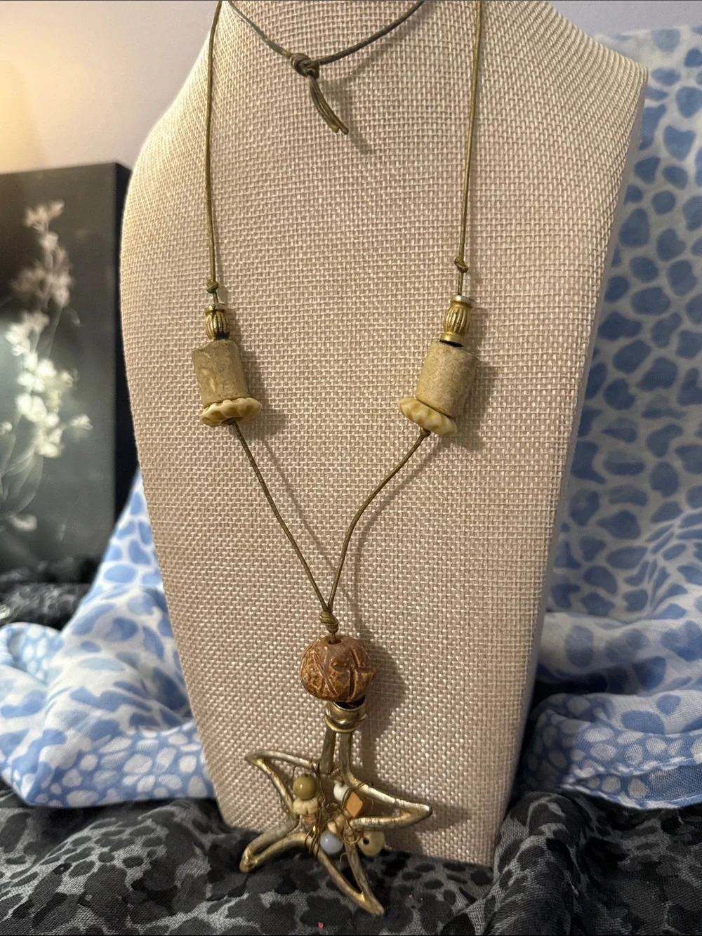 Gold Starfish Pendant Layered Necklace in Gold